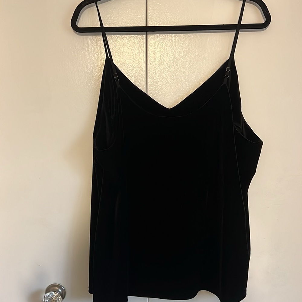 a new day Black Velvet Cami Jumpsuit Layering Top and Pants